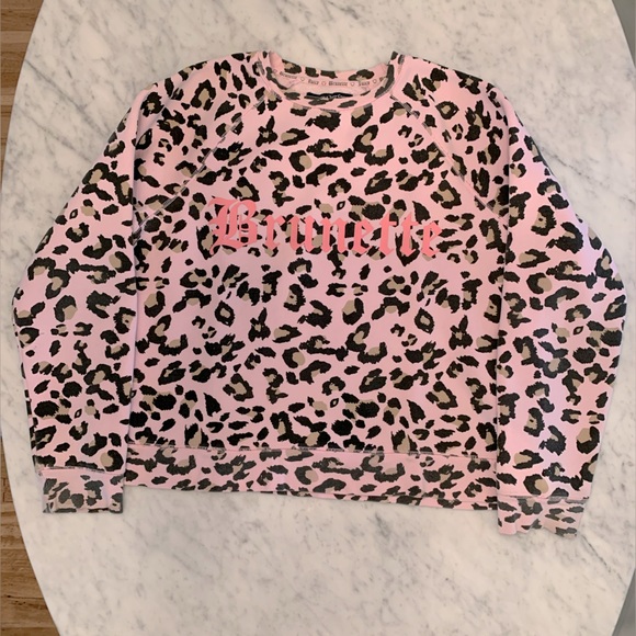 Brunette the Label x Juicy Couture pink leopard print Brunette sweat shirt M|L - Picture 3 of 8